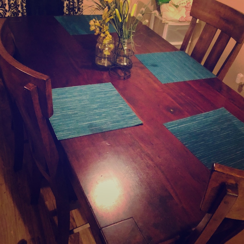 World Market Cherry wood table with 4 chairs